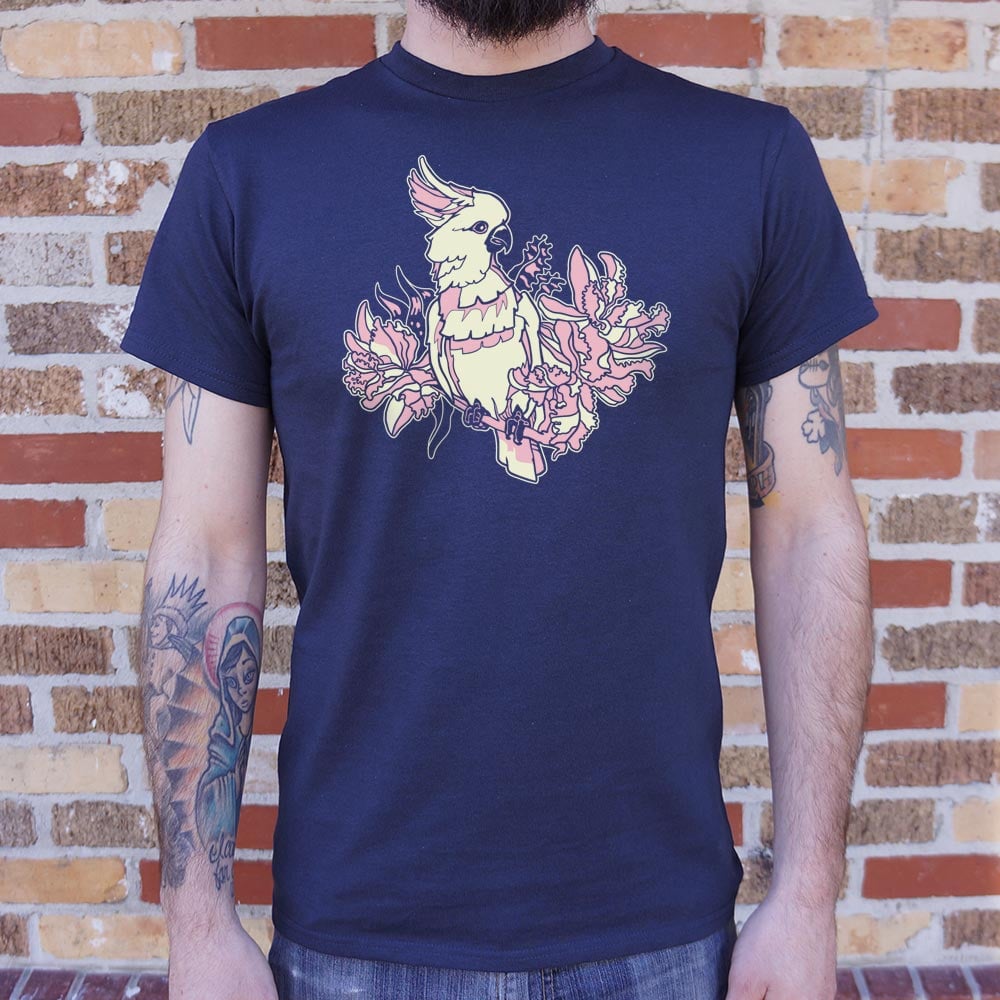 Cockatoo in Tropical Flowers Graphic