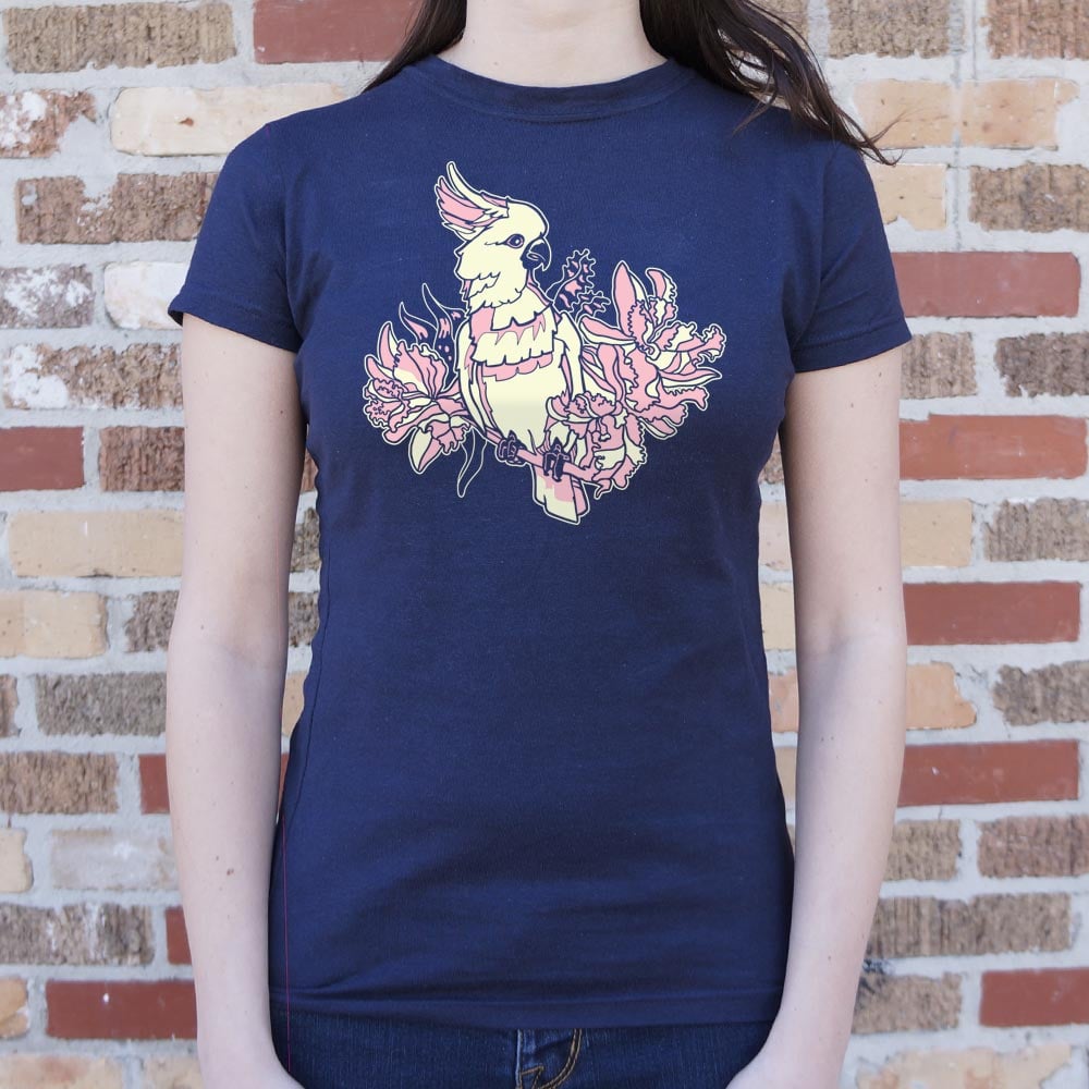 Cockatoo in Tropical Flowers Graphic