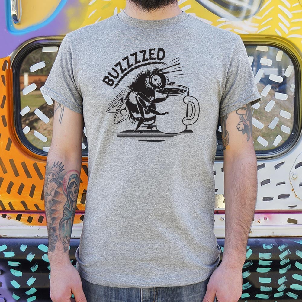 Buzzed Bee Drinking Coffee