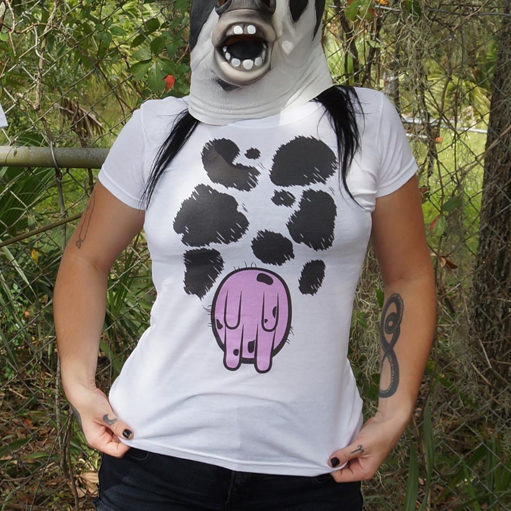 Cow Costume with Udder and Spots Print
