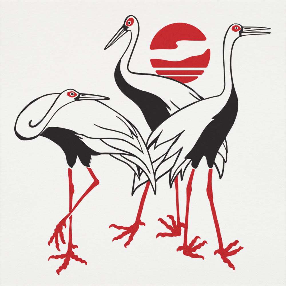 Japanese Cranes Graphic