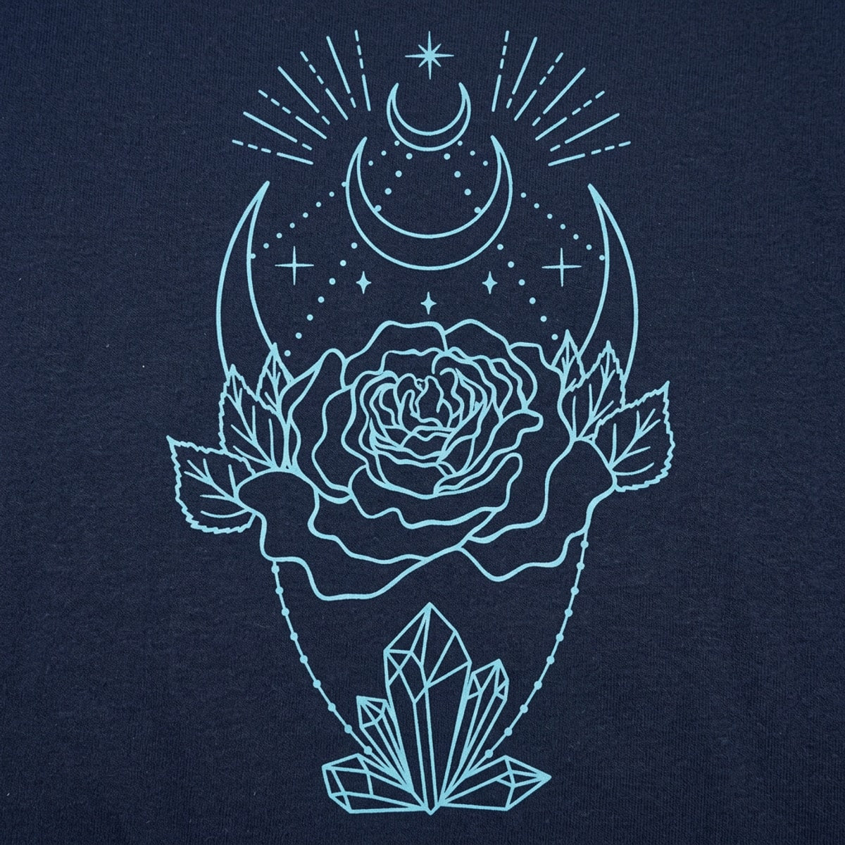 Crystal Rose Mystic Moon and Crystals Design