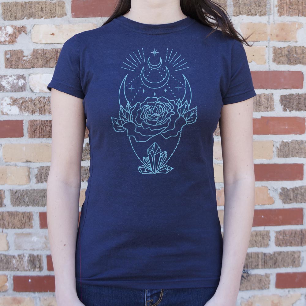 Crystal Rose Mystic Moon and Crystals Design