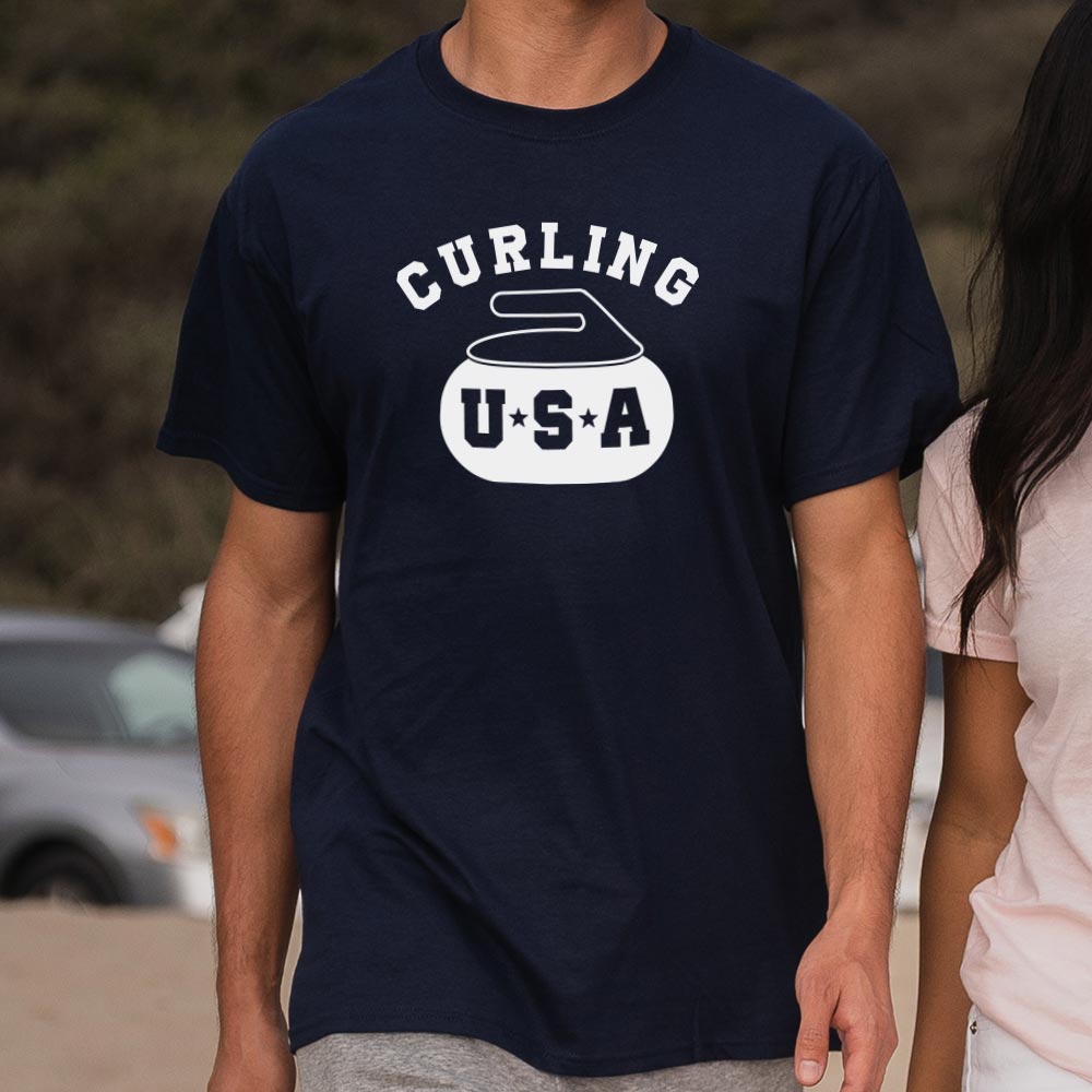 Curling USA Team Curling Stone Logo