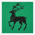 December Stag Prancing Deer Silhouette with Antlers