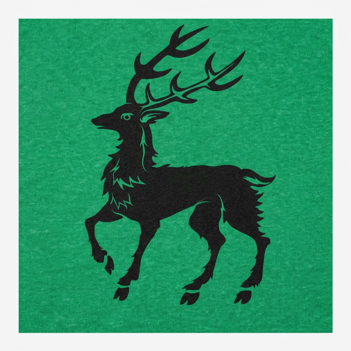 December Stag Prancing Deer Silhouette with Antlers