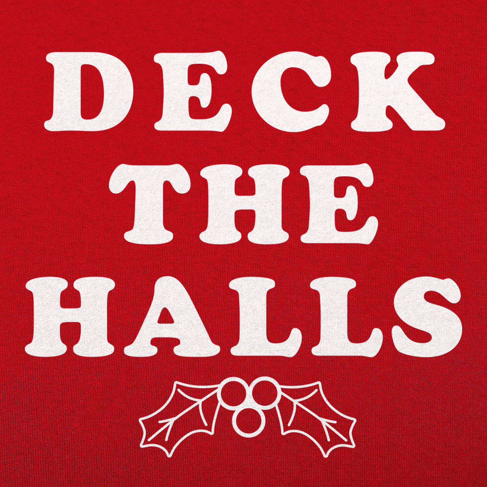 Deck The Halls Christmas Holly Graphic
