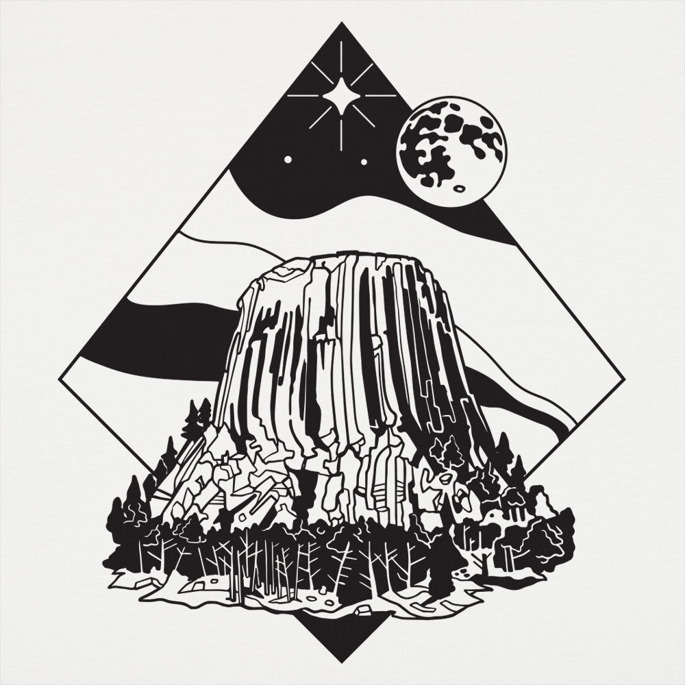 Devil's Tower Retro Graphic