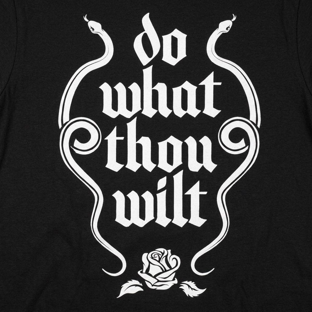 Do What Thou Wilt Twin Snakes and Rose Gothic Quote