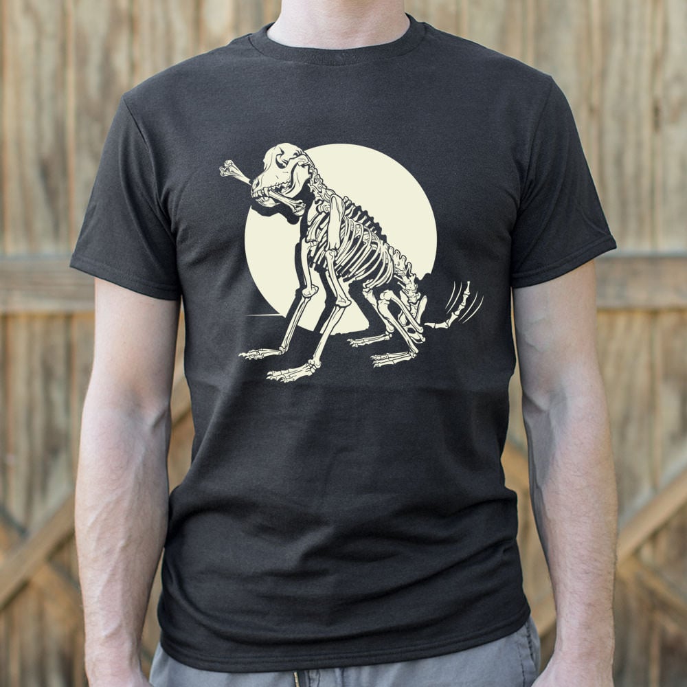 Skeleton Dog Chewing Bone Graphic