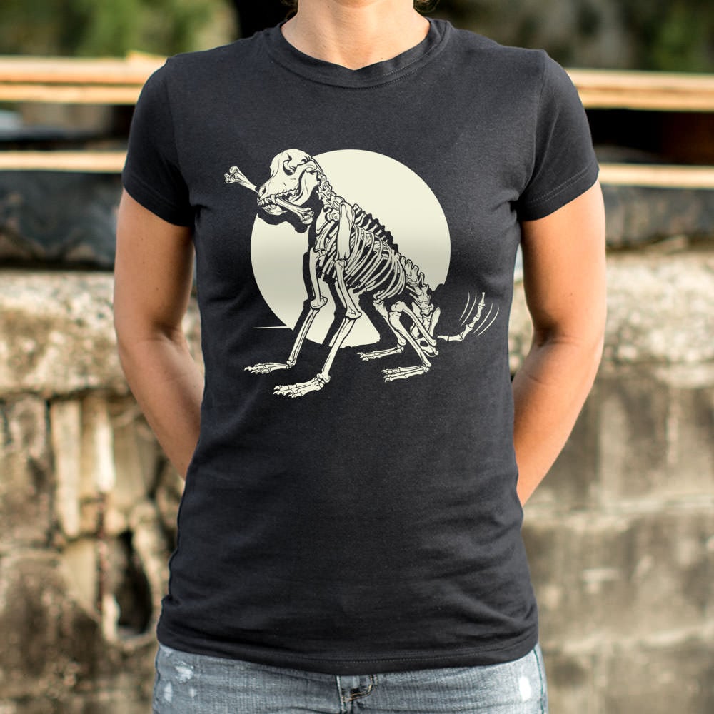 Skeleton Dog Chewing Bone Graphic