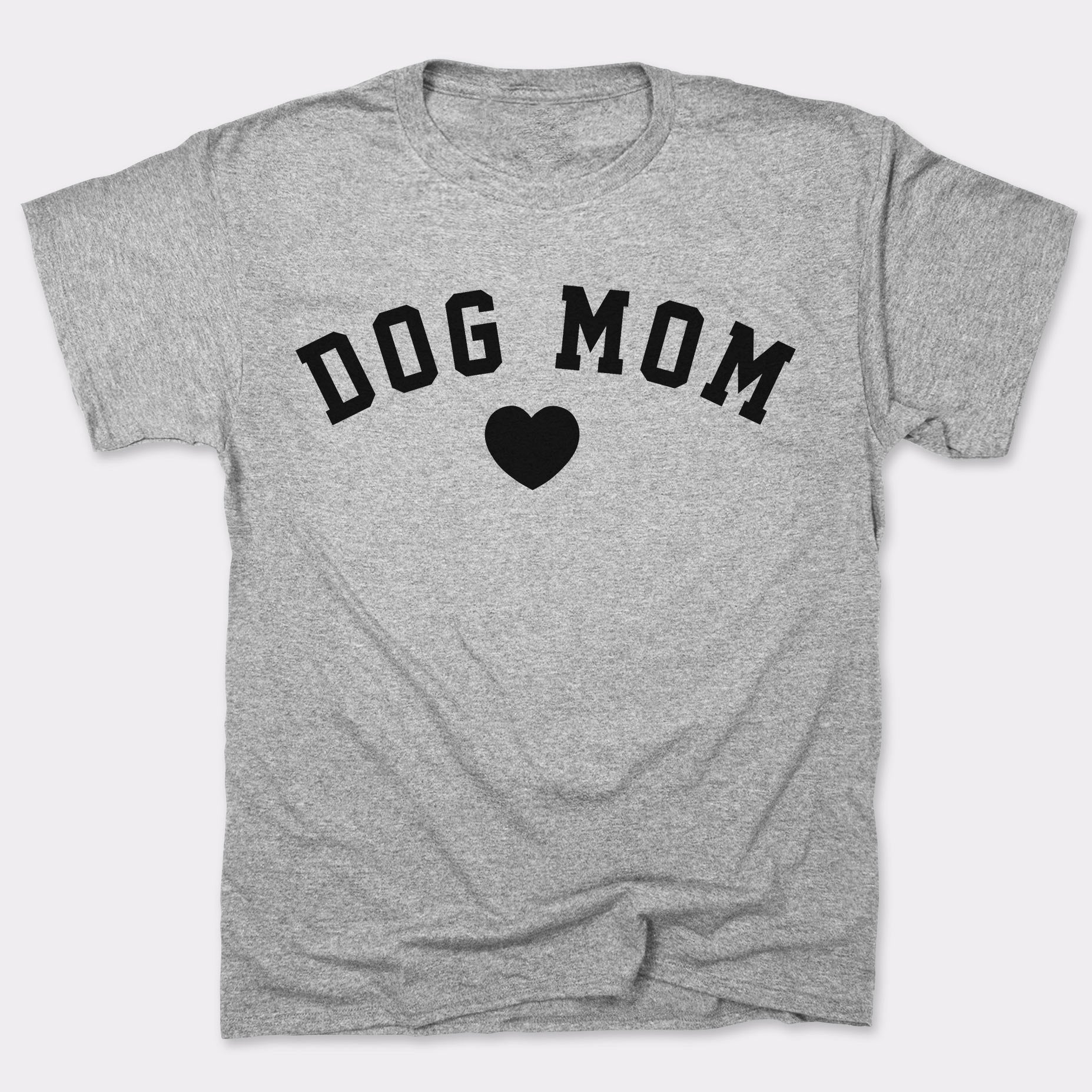 Dog Mom with Heart Varsity Text