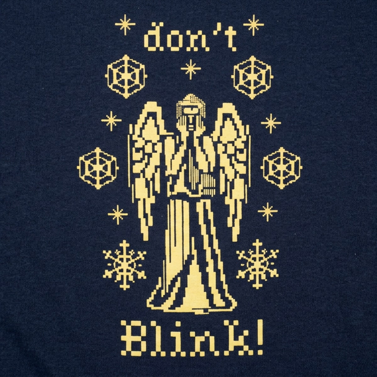 Don't Blink Needlepoint Creepy Christmas Angel Statue