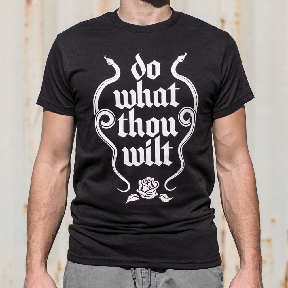 Do What Thou Wilt Twin Snakes and Rose Gothic Quote