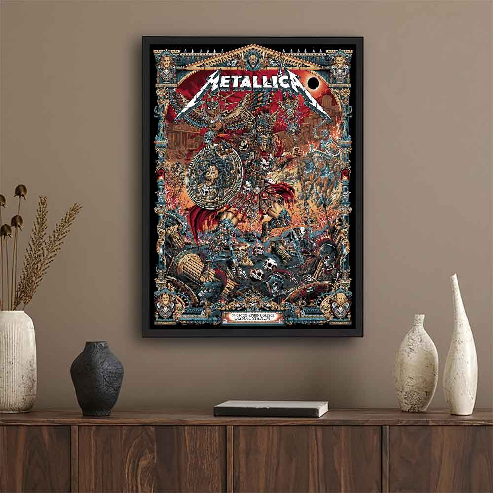 Metallica M72 Athens Exclusive Poster At Olympic Stadium Athens Greece On May 9 2026 Art By Juan Ma Orozco Poster Canvas Decor