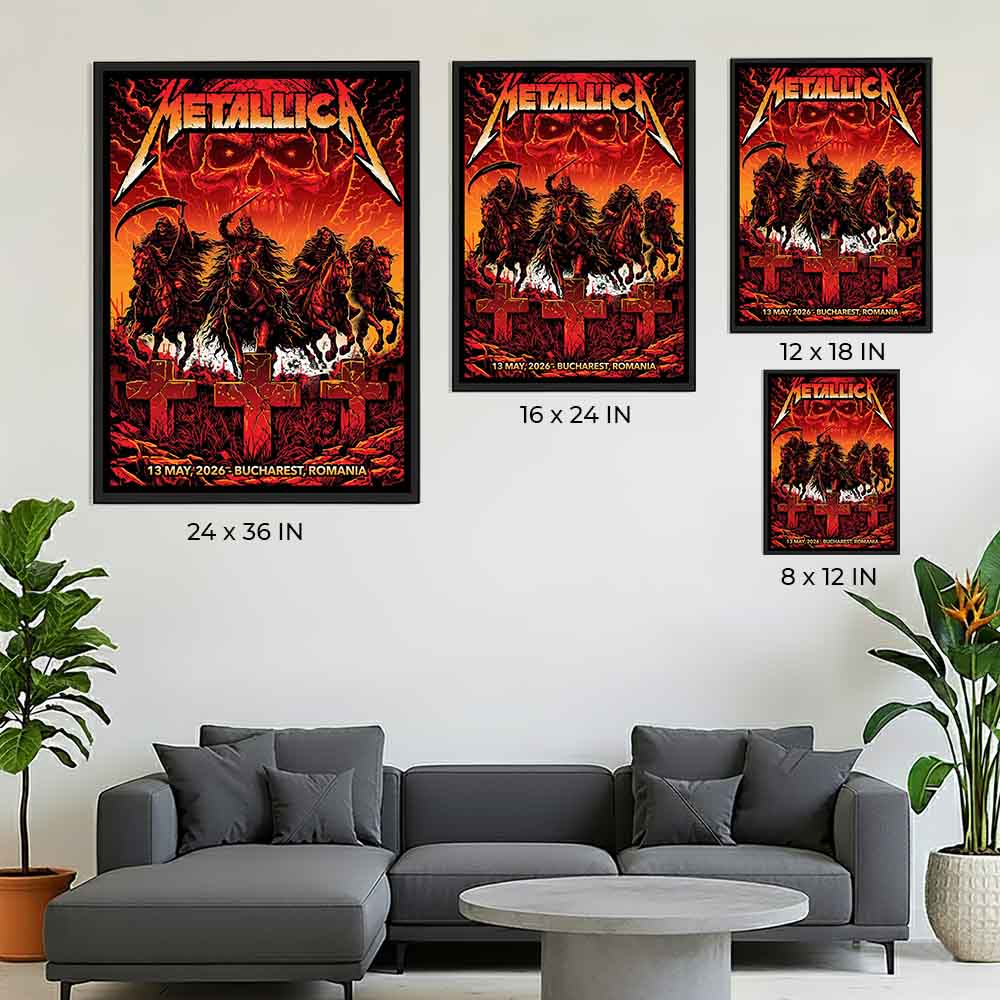 Metallica M72 Bucharest Limited Edition Merch Poster For Arena Nationala In Bucharest Romania On May 13 2026 Poster