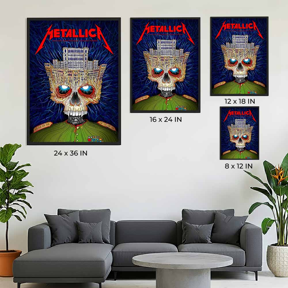 Metallica May 13, 2026 Bucharest, Romania Arena Nationala Poster The Palace of Skulls Art By Matei Apostolescu Poster Canvas