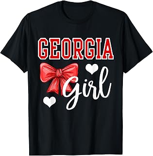 Georgia Girl Heart Cheer Bow Teens Unisex T-shirt, Sweatshirt, Hoodie (1)
