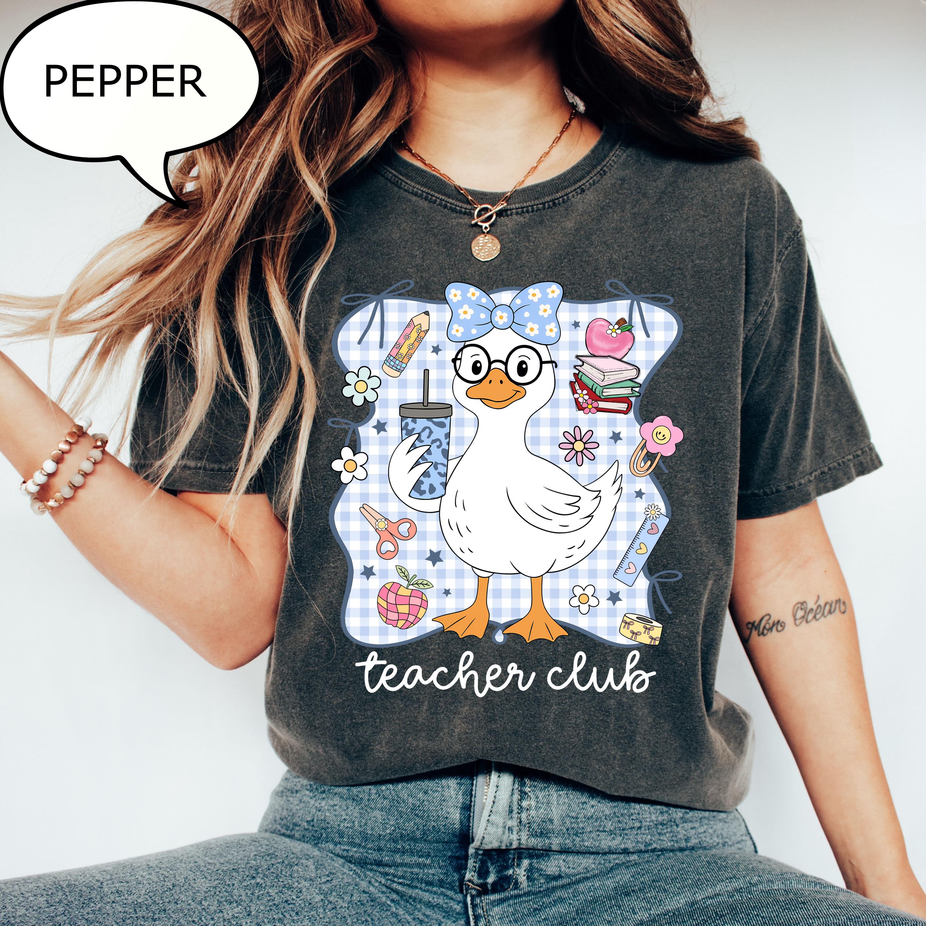 Comfort Colors Teacher Duck Teacher Club Back School Unisex T-shirt, Sweatshirt, Hoodie (3)