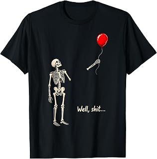 Well Skeleton Holding Balloon Gothic Halloween Unisex T-shirt, Sweatshirt, Hoodie (1)