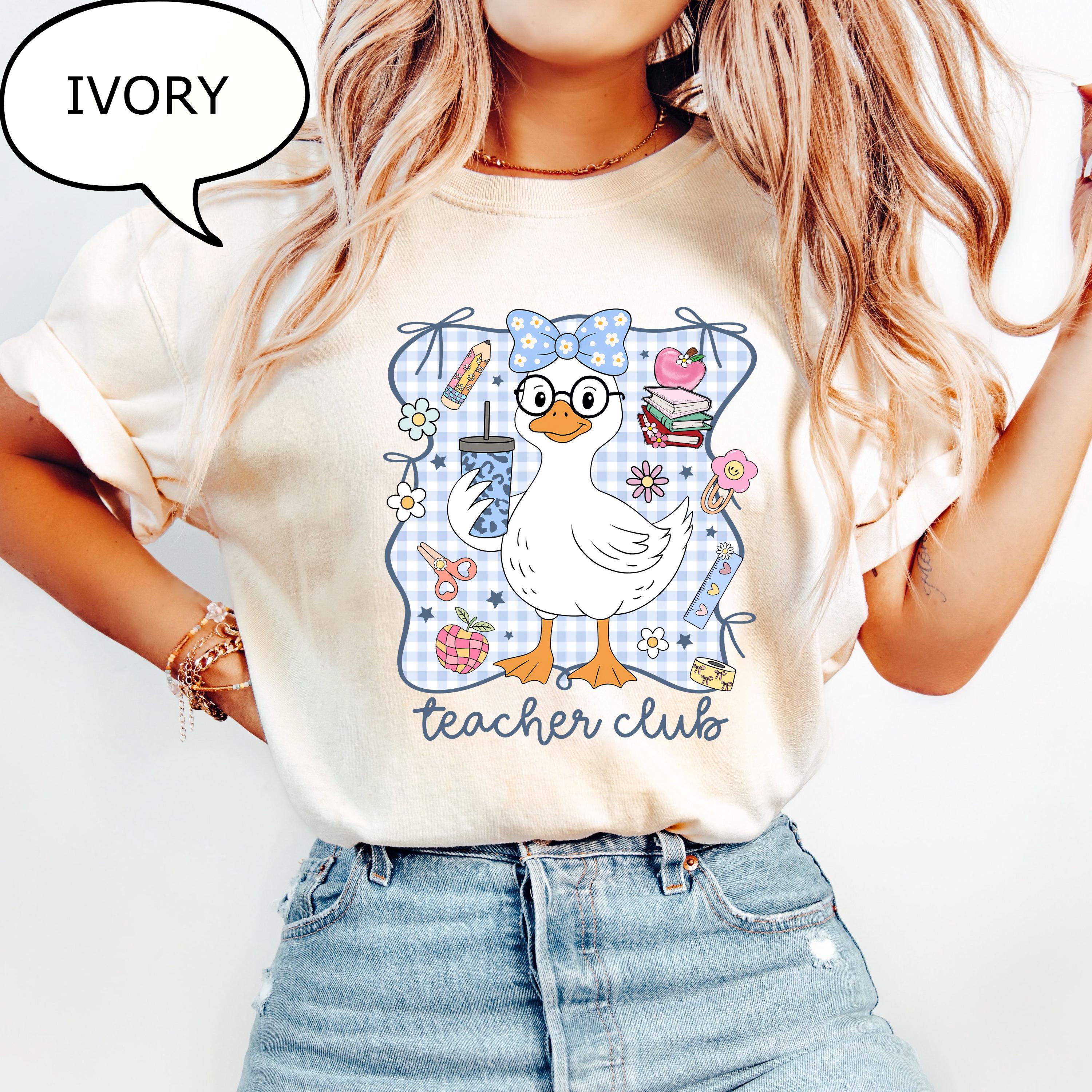 Comfort Colors Teacher Duck Teacher Club Back School Unisex T-shirt, Sweatshirt, Hoodie (2)