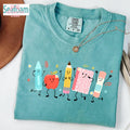 School Supplies Comfort Colors Back School Teacher Crayon Pencil Notebook Tee Kindergarten Teacher (1)