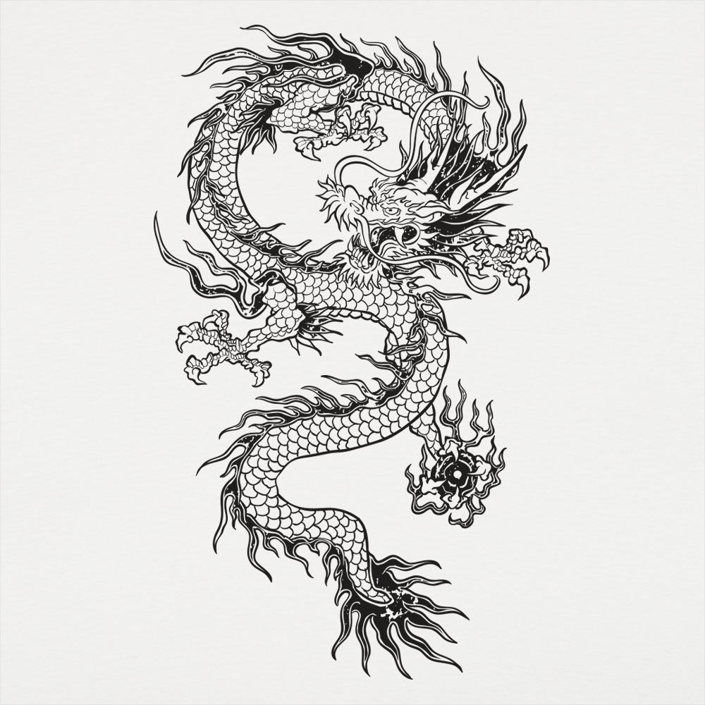 Dragon Tattoo Japanese Style Graphic