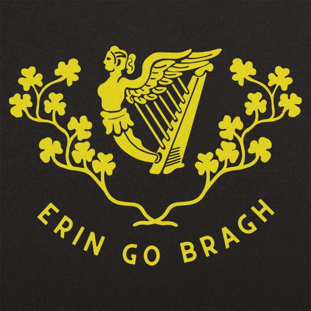 Erin Go Bragh Irish Harp and Shamrock Crest