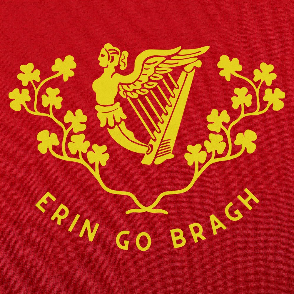Erin Go Bragh Irish Harp and Shamrock Crest