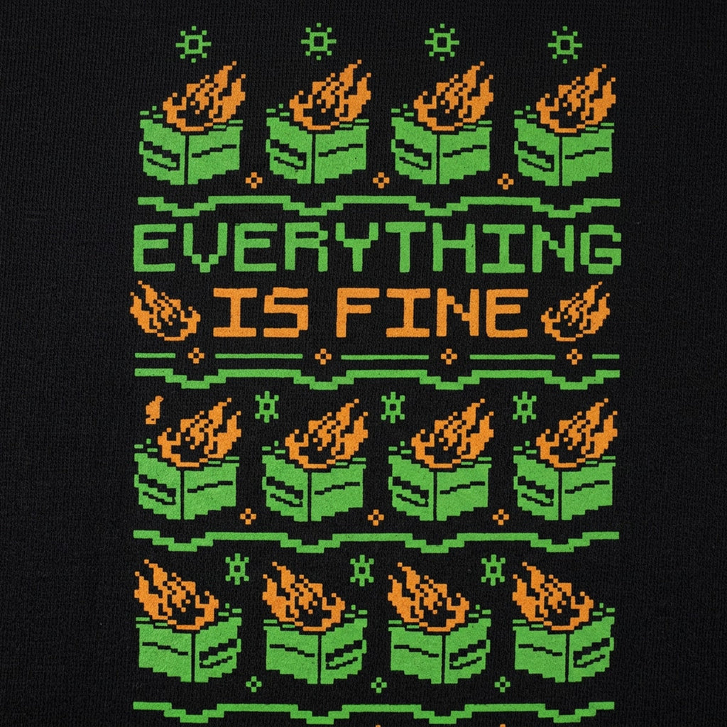 Everything Is Fine Dumpster Fire Ugly Sweater Pattern