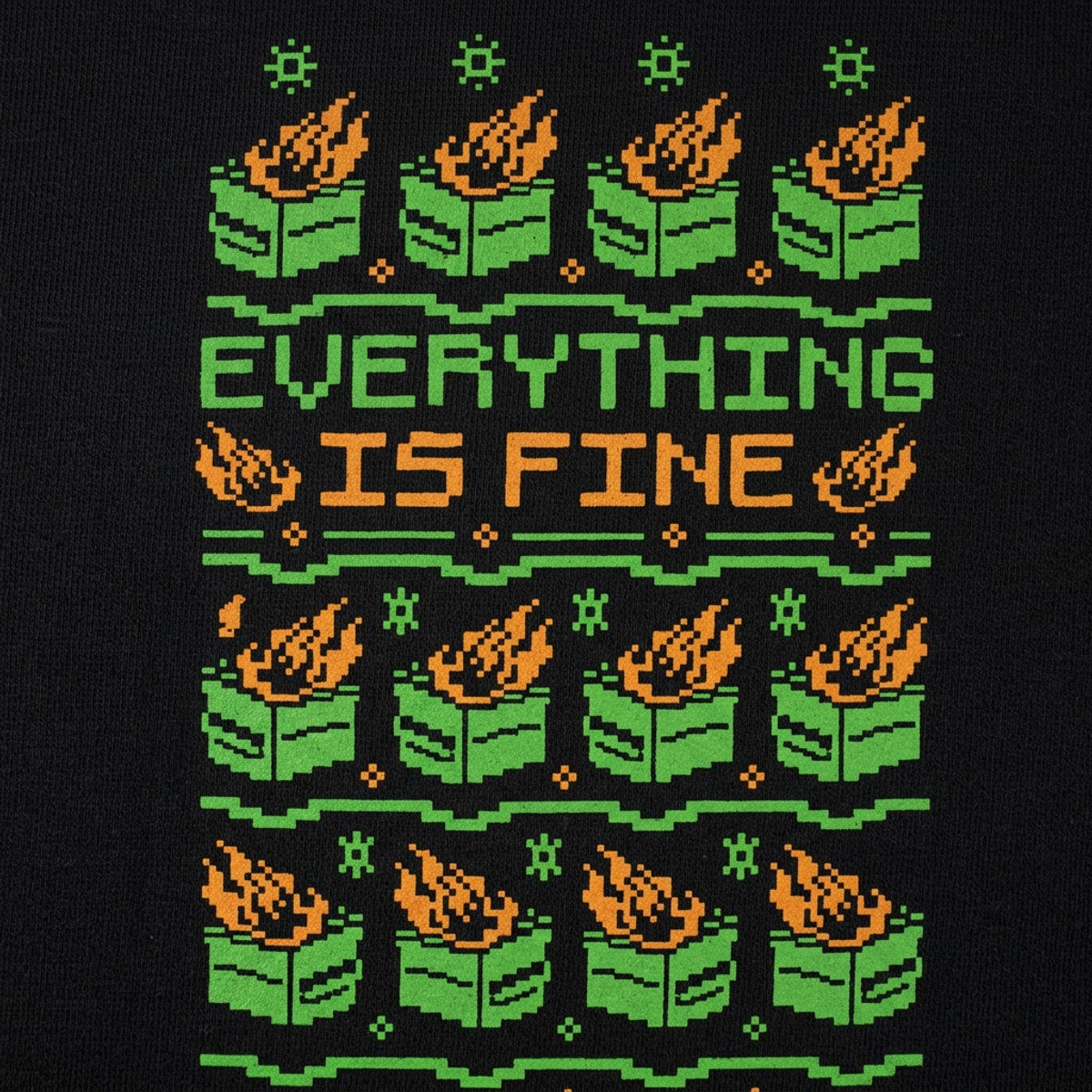 Everything Is Fine Dumpster Fire Ugly Sweater Pattern