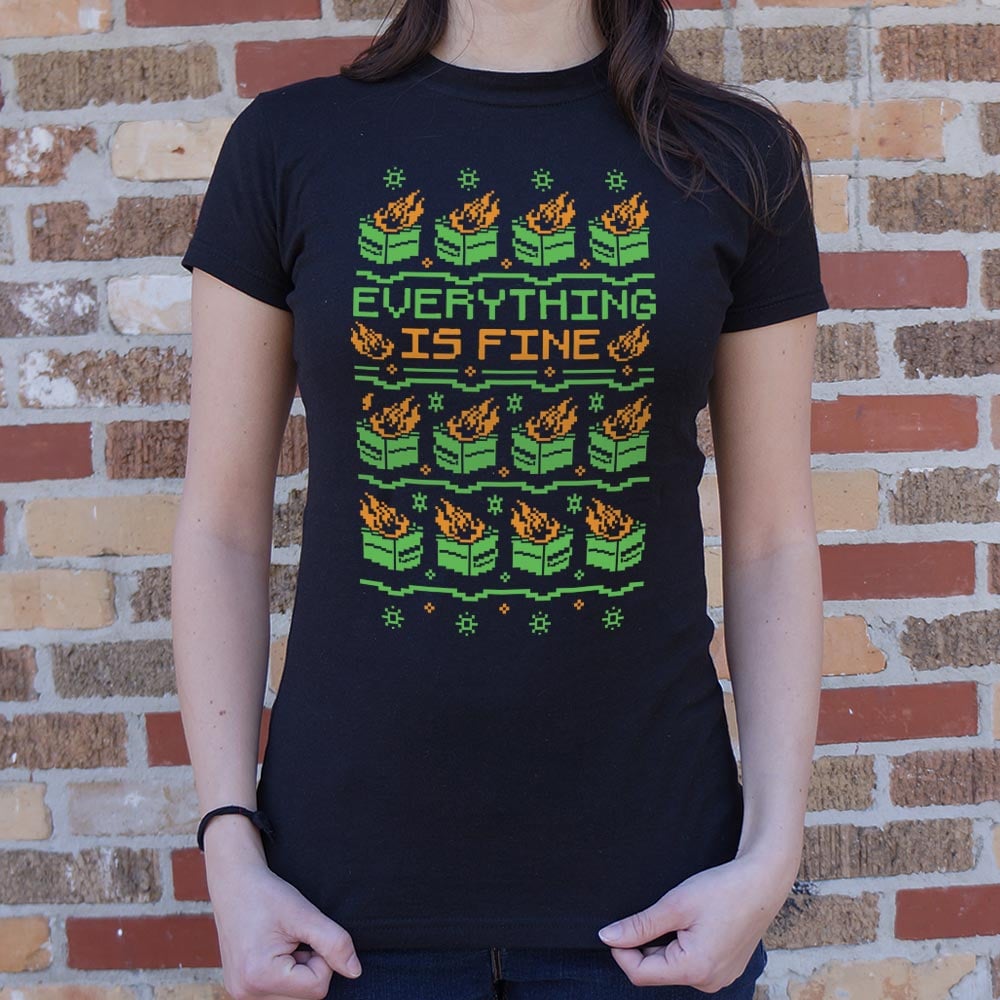 Everything Is Fine Dumpster Fire Ugly Sweater Pattern