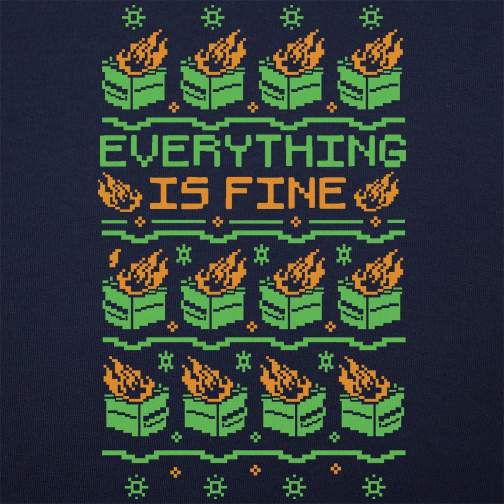 Everything Is Fine Dumpster Fire Ugly Sweater Pattern
