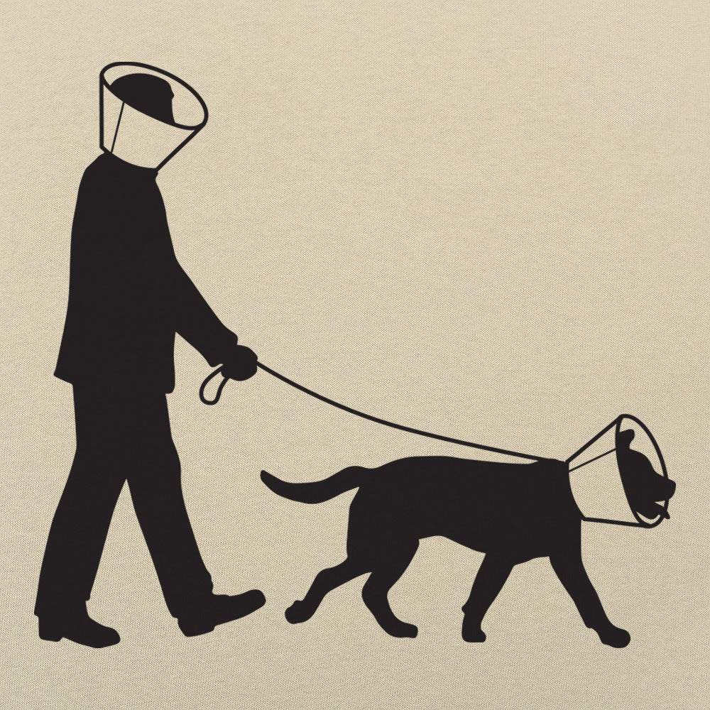 Face Cones Man and Dog Wearing Cone of Shame