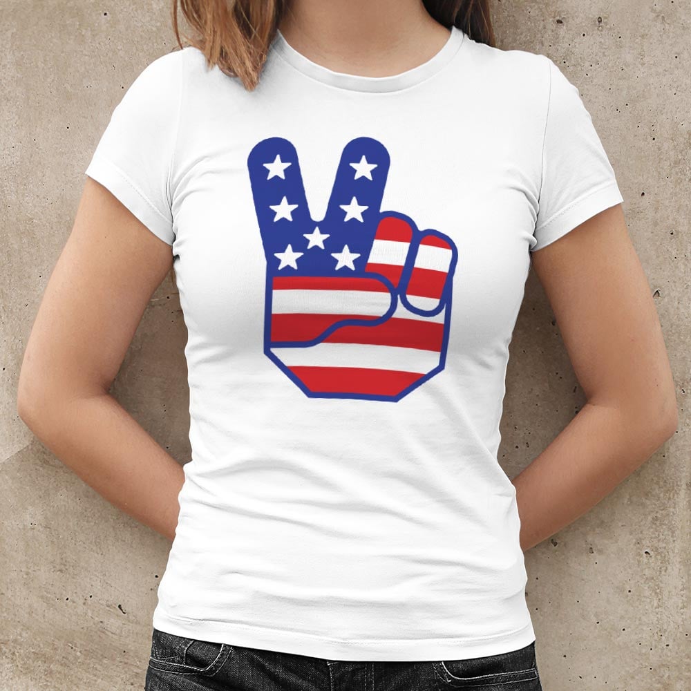 American Flag Peace Sign Hand