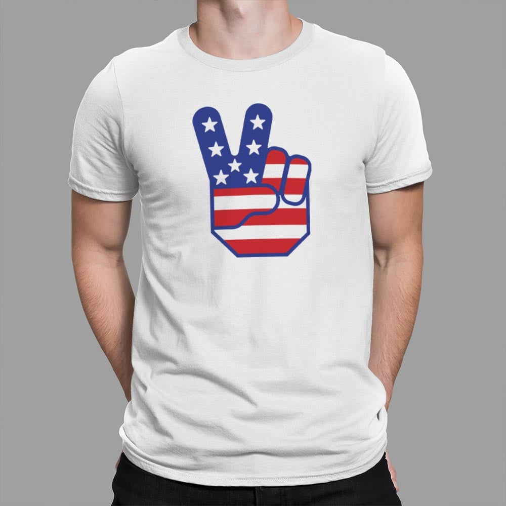 American Flag Peace Sign Hand