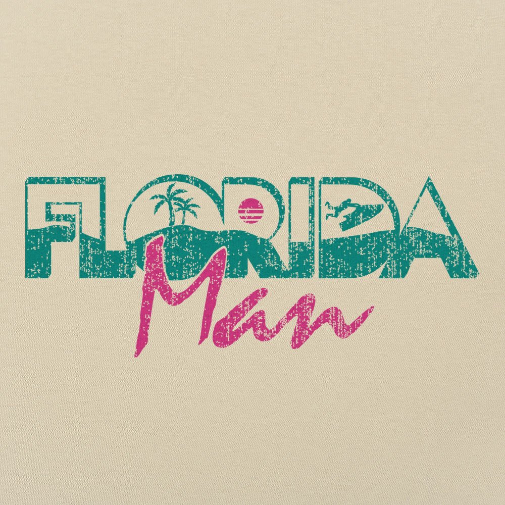 Florida Man Retro Sunset with Palm Trees