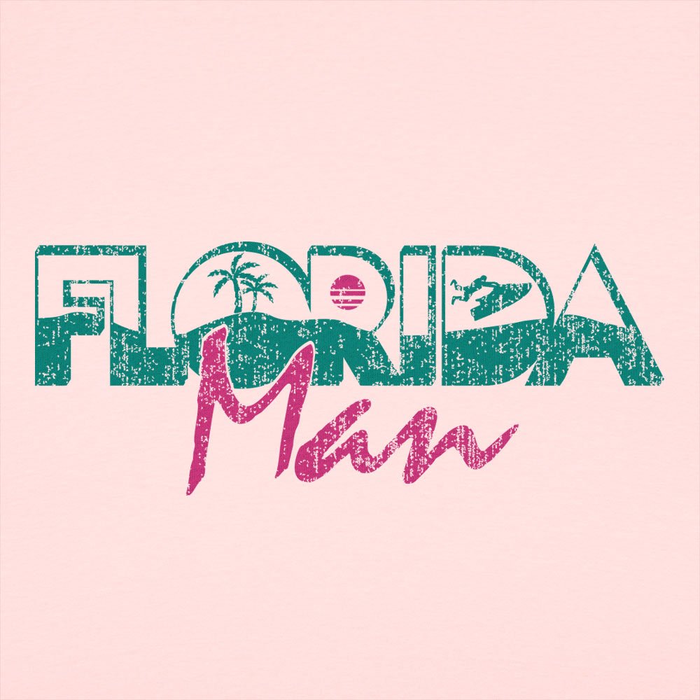 Florida Man Retro Sunset with Palm Trees