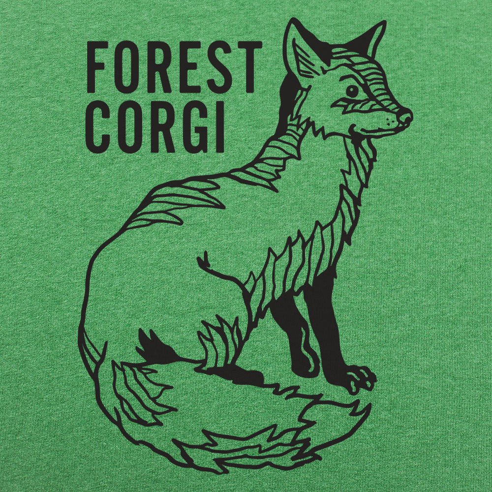 Forest Corgi Fox Illustration