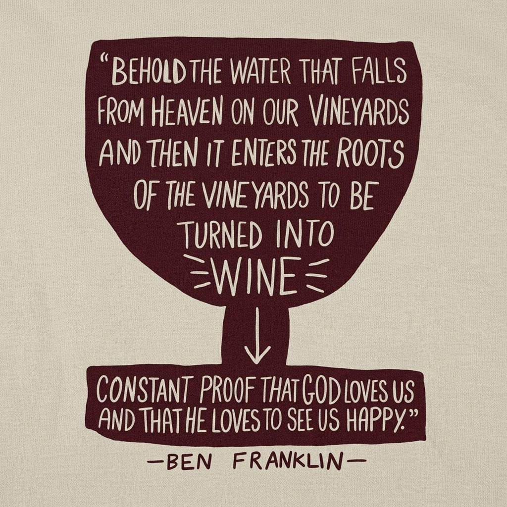 Ben Franklin Wine Quote Goblet Design