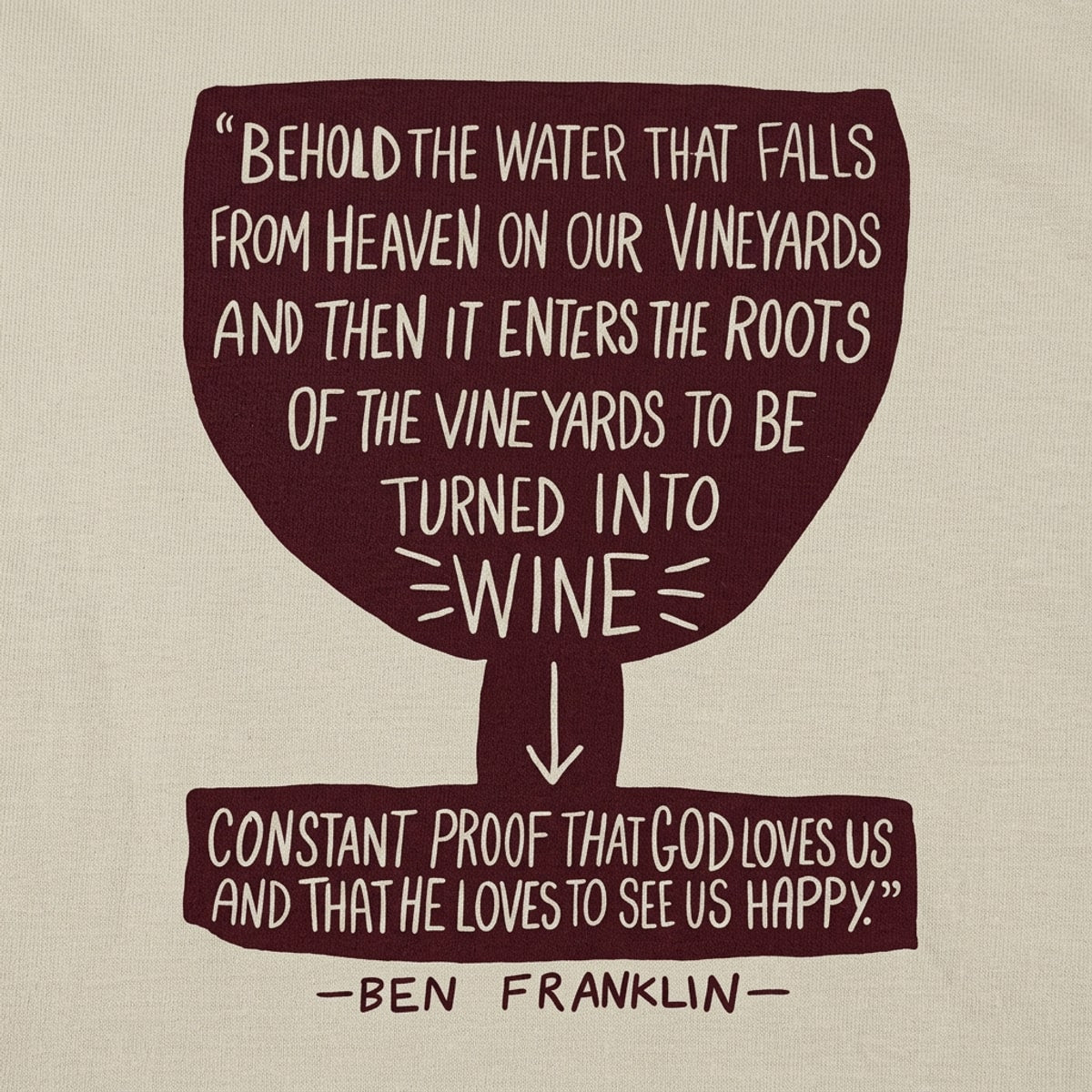 Ben Franklin Wine Quote Goblet Design