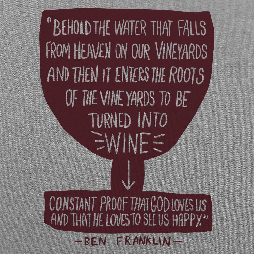 Ben Franklin Wine Quote Goblet Design
