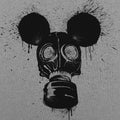 Gas Mousk Cartoon Mouse Wearing a Gas Mask