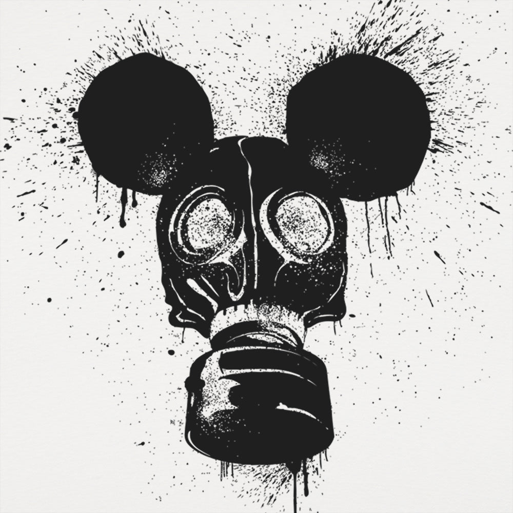 Gas Mousk Cartoon Mouse Wearing a Gas Mask