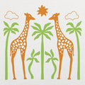 Giraffes in the Savanna with Palm Trees