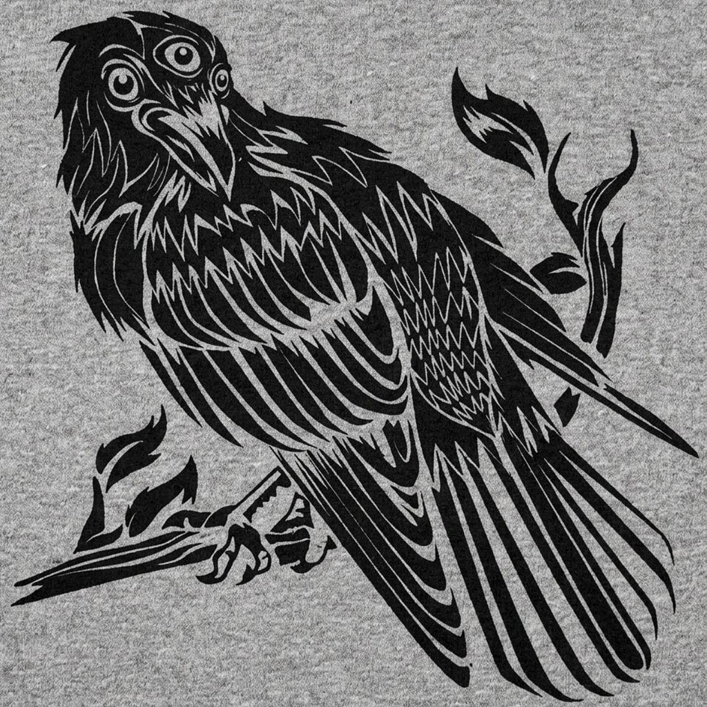 Three-Eyed Bird Mystical Raven Illustration