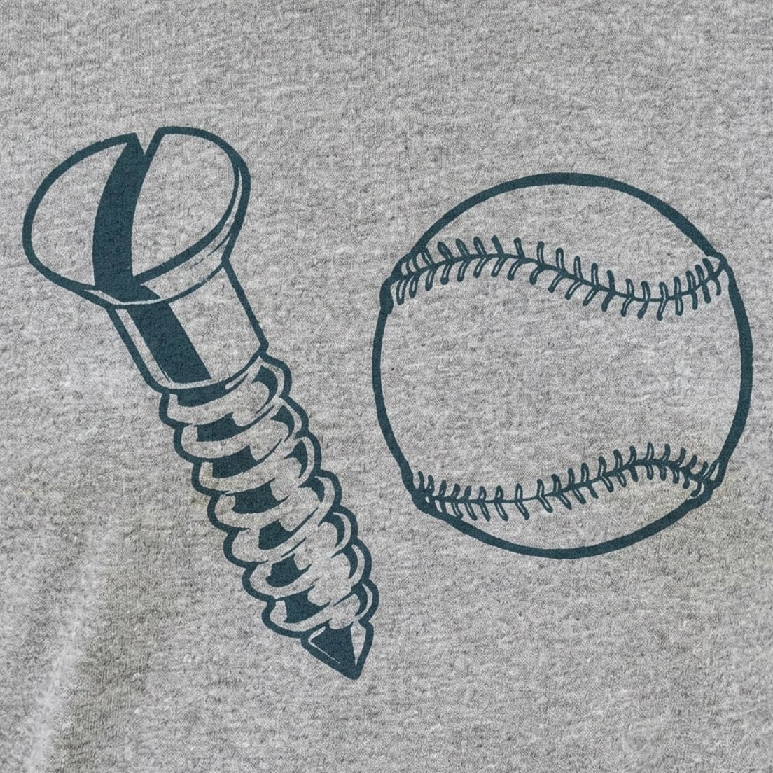 Screw Ball Pun with Screw and Baseball