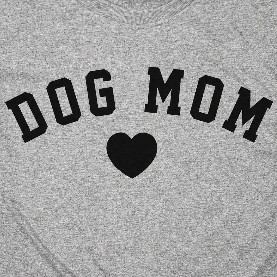 Dog Mom with Heart Varsity Text