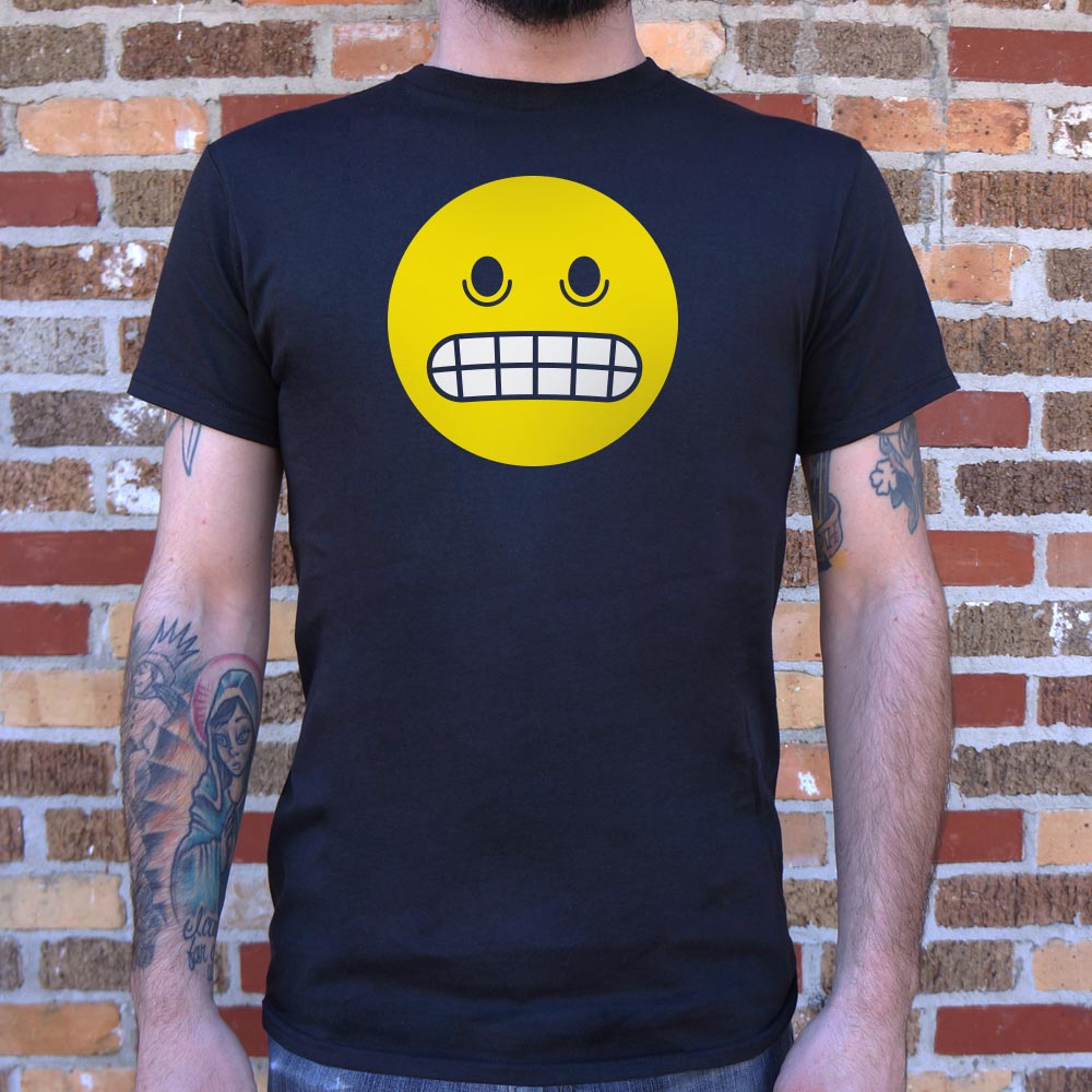 Grimacing Face Yellow Emoji with Clenched Teeth