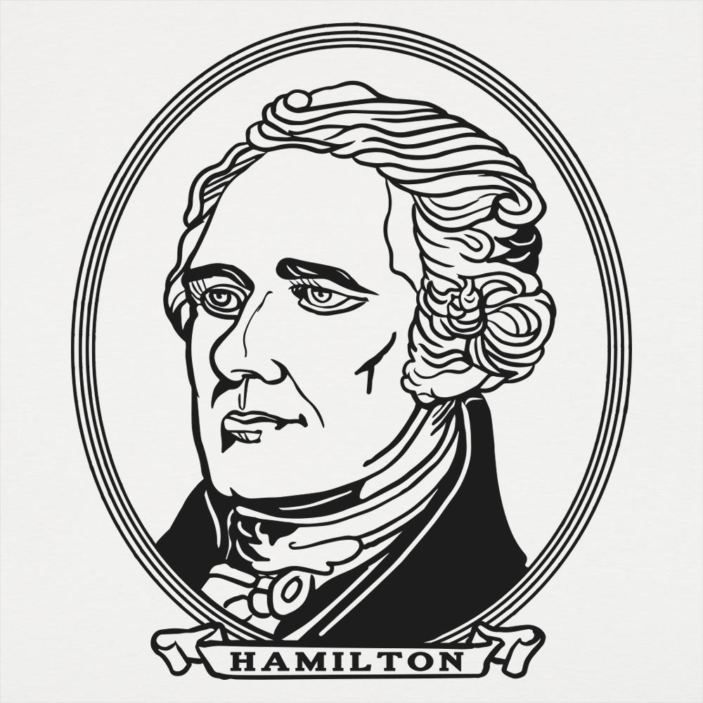 Alexander Hamilton Portrait on Dollar Bill Style Design